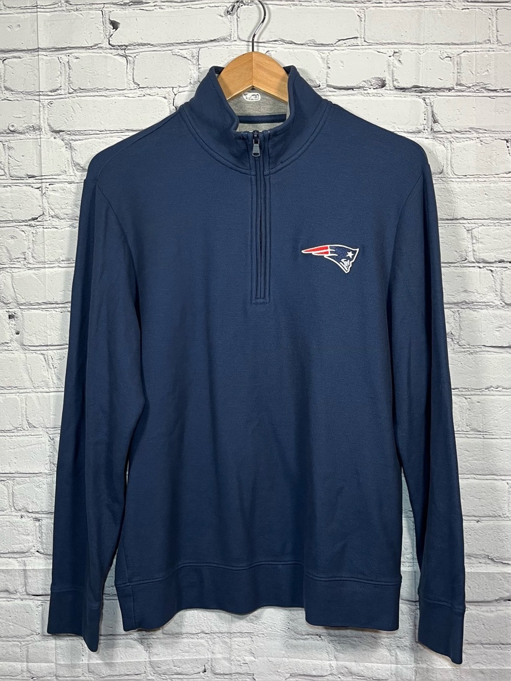 Vineyard Vines ShepNew England Patriots 1/4 Zip Pullover Mens Size Small Blue